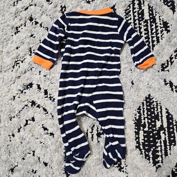 Carter's Baby Boy Long Sleeve Little Brother Zip Up Footie Sleeper 3M - Picture 3 of 3